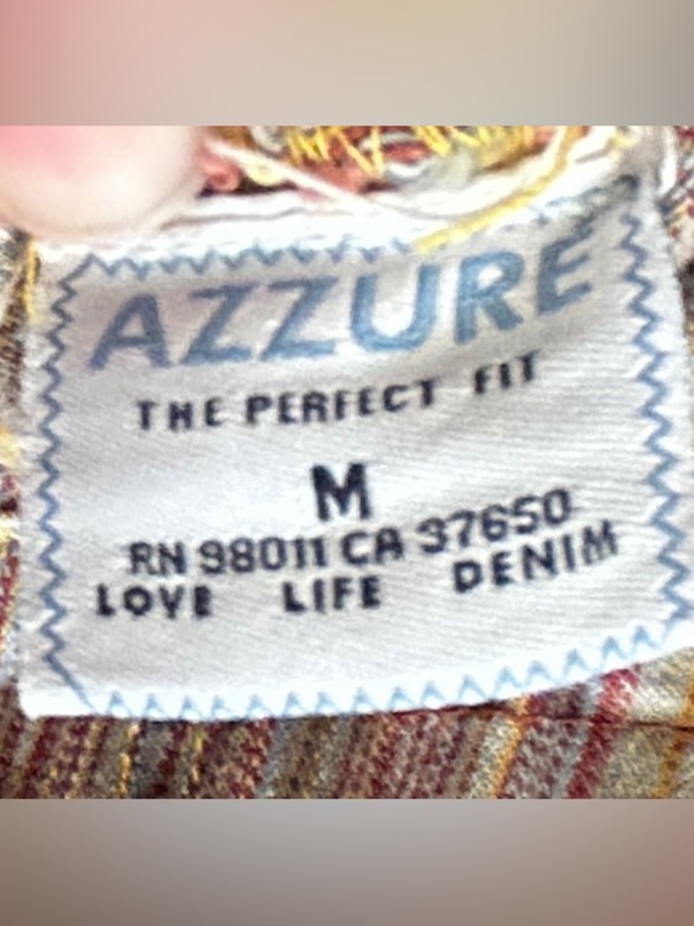 Vintage Y2K Azzure Love Life Denim Set Low Rise Jeans Fitted Crop Jacket M 30x36 - Picture 14 of 16